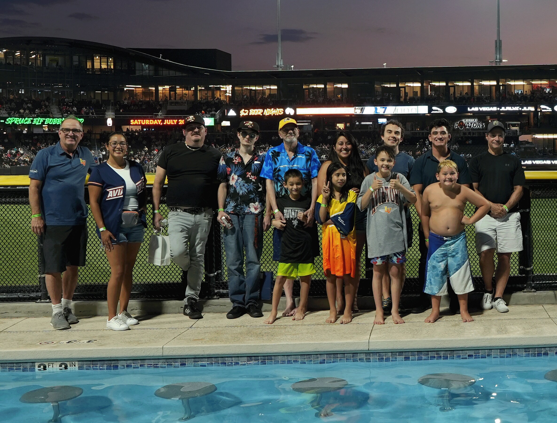 Participants from Big Brothers Big Sisters of Southern Nevada had the pool area to themselves during an Aviators game at Las Vegas Ballpark.